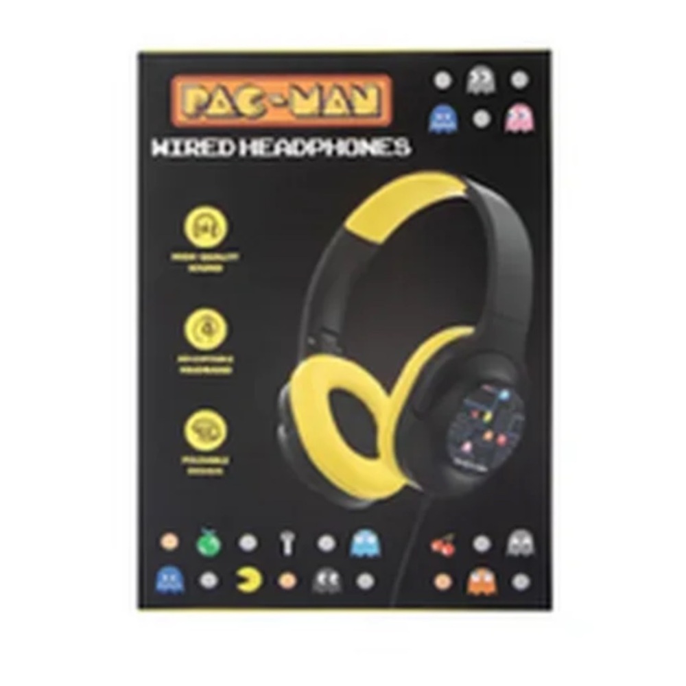 Pac-Man Wired Over-Ear Headphones - Black and Yellow